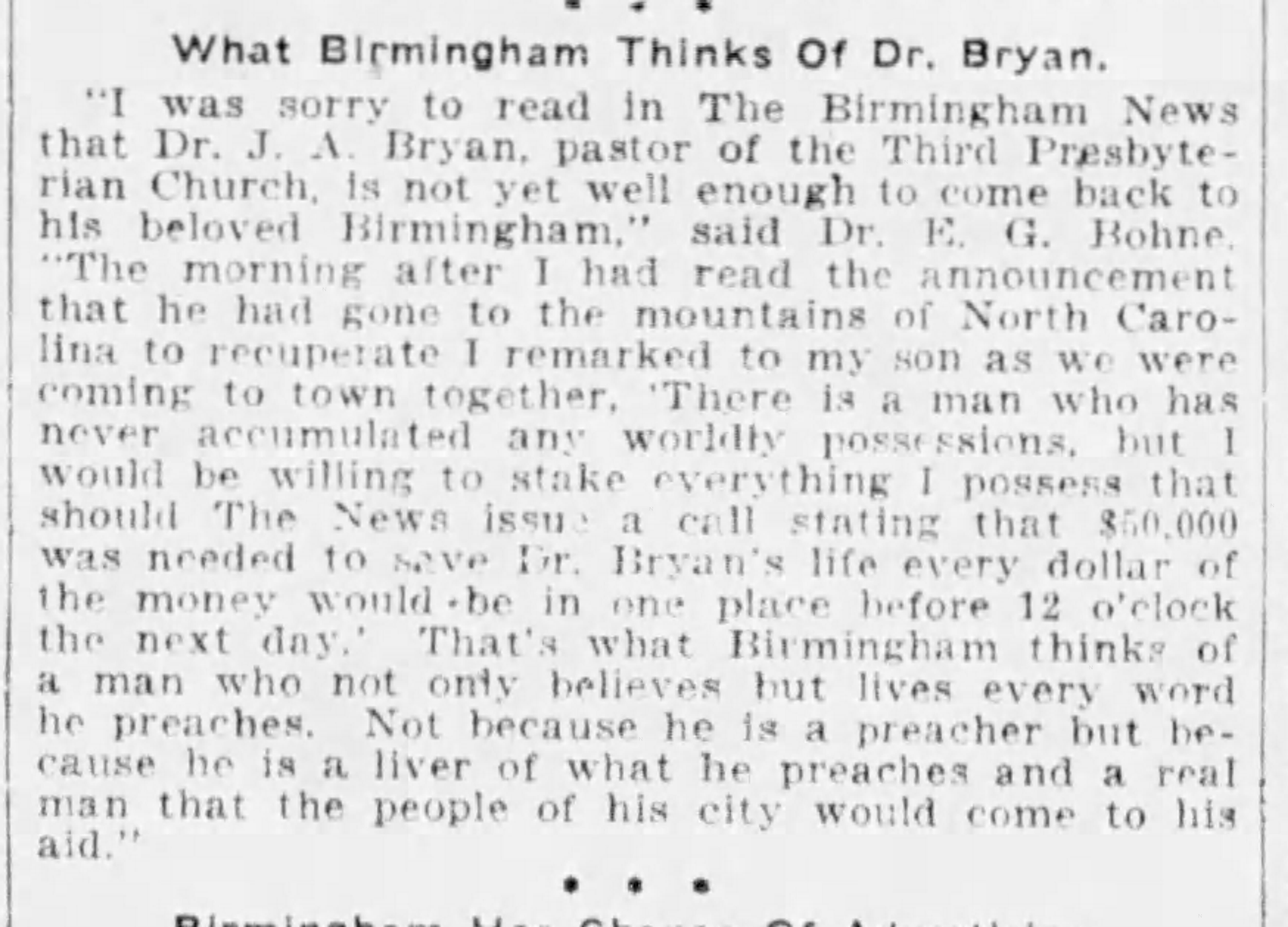 What Birmingham Thinks of Dr. Bryan